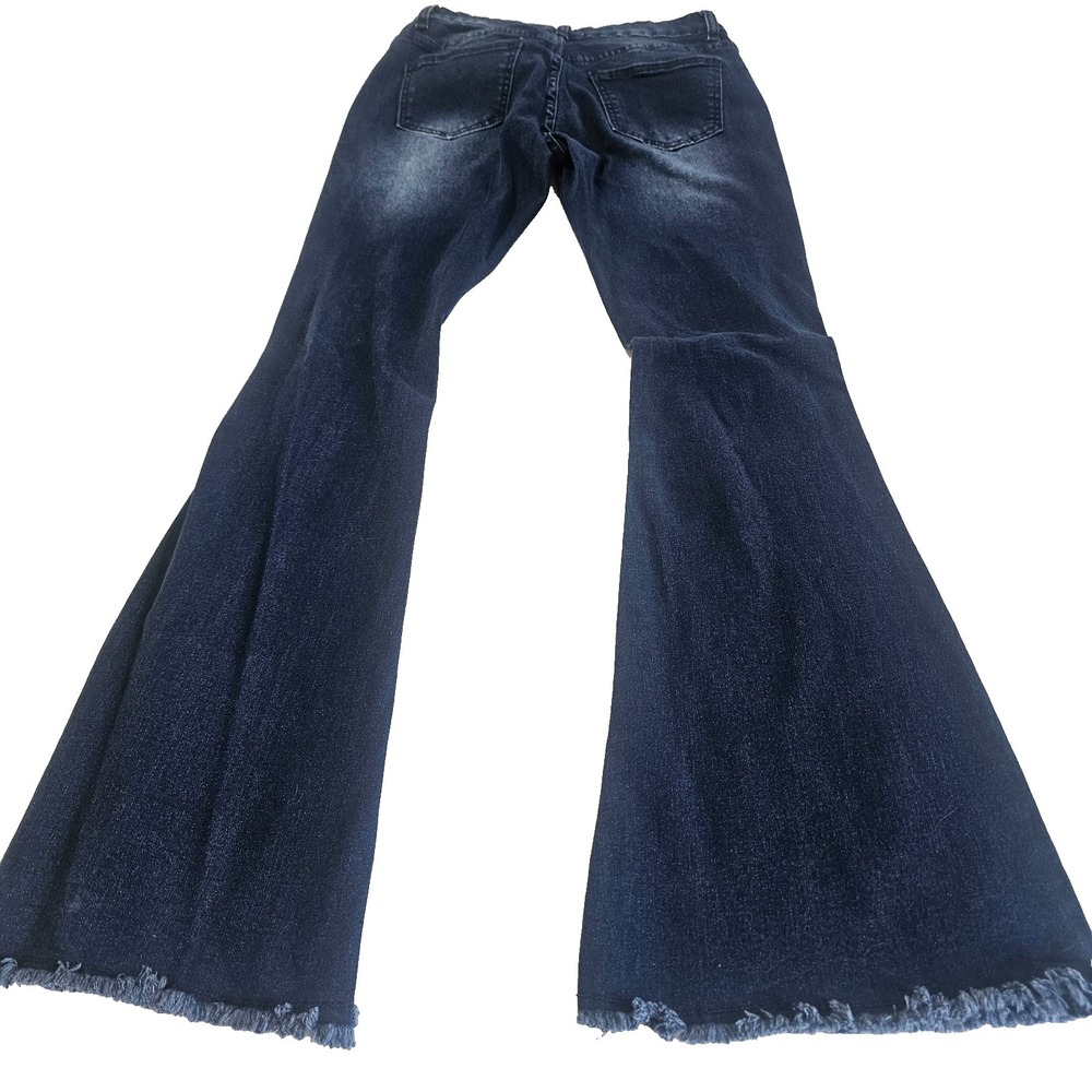 Bamboo Women's Stretch Dark Blue Flare Denim Jeans, Size 9 Junior's - Picture 3 of 3
